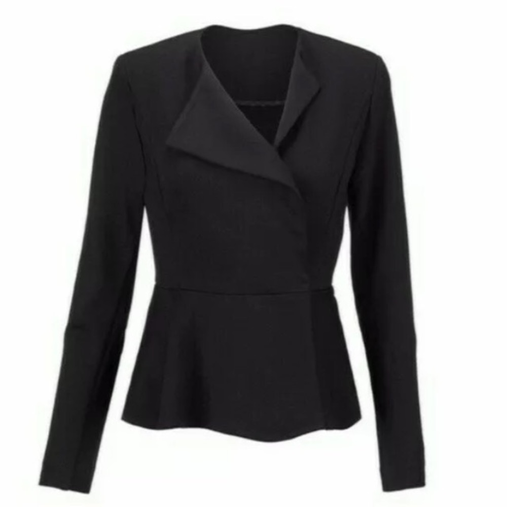 CAbi Agency Black Jacket Blazer Peplum Women’s Sz 6 NWOT #3549